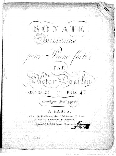 Dourlen - Sonate militaire, Op. 2 - Score