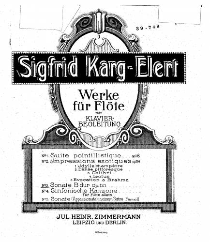 Karg-Elert - Flute Sonata - Scores and Parts