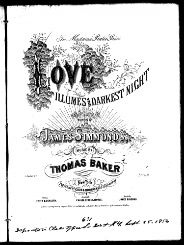 Baker - Love Illumes the Darkest Night - Score