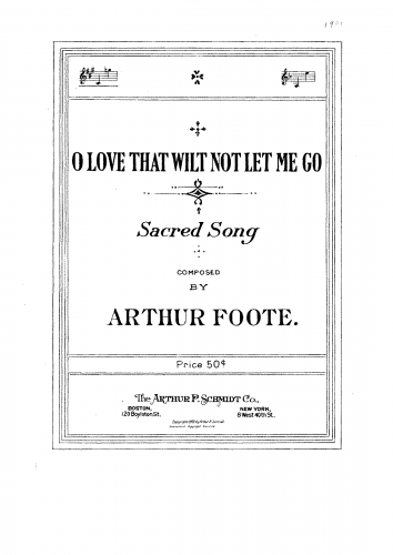 Foote - O Love, that wilt not let me go - Score
