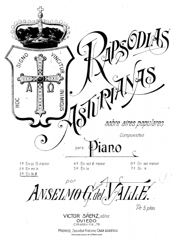 González del Valle - Rapsodia asturiana No. 3, Op. 28 - Score