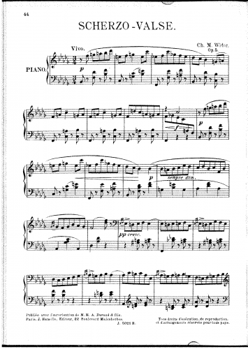 Widor - Scherzo-valse, Op. 5 - Score