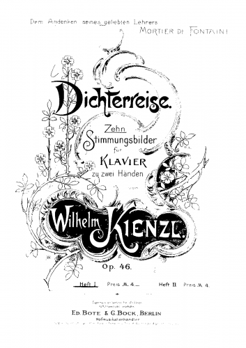 Kienzl - Dichterreise, Op. 46 - Score