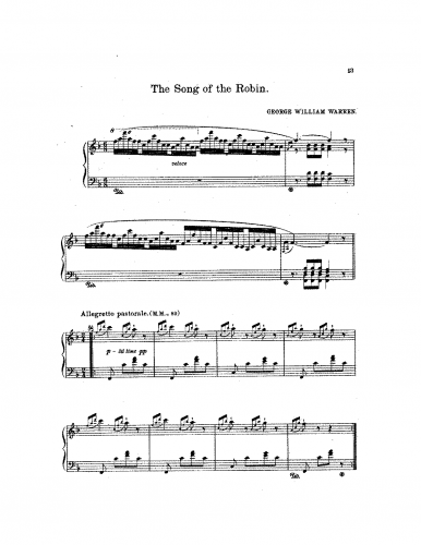 Warren - The Song of the Robin - Score