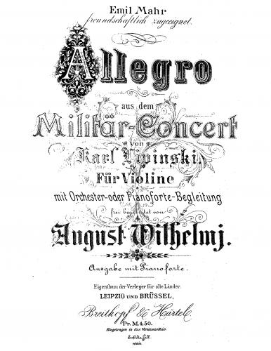 LipiÅski - Militar concerto - Allegro For Violin and Piano (Wilhelmj)