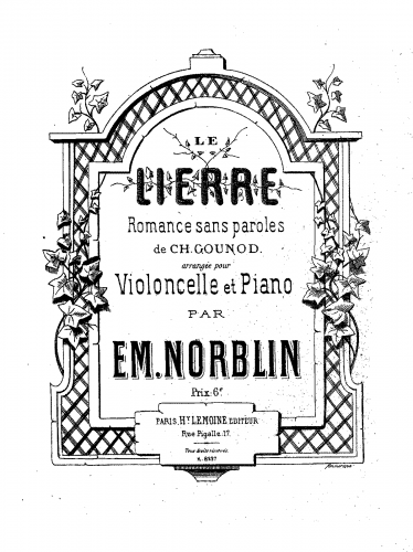Gounod - Le lierre - For Cello and Piano (Norblin)