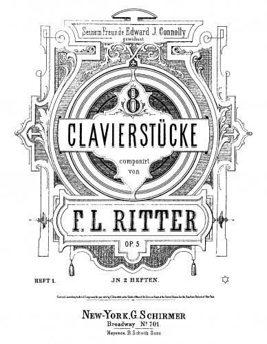 Ritter - 8 Clavierstücke - Piano Score