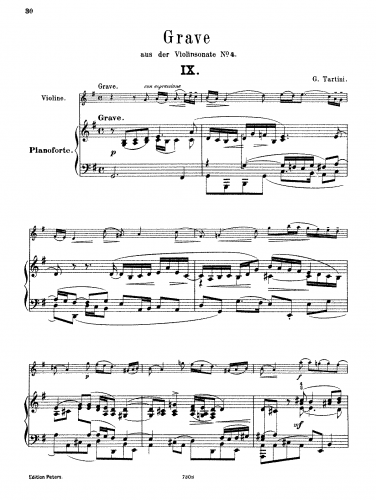 Tartini - 6 Sonates - Sonata No. 4: Grave For Violin and Piano (Hermann)