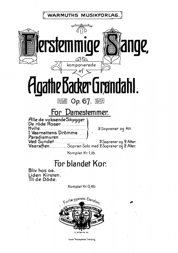 Backer-Grøndahl - Flerstemmige sanger