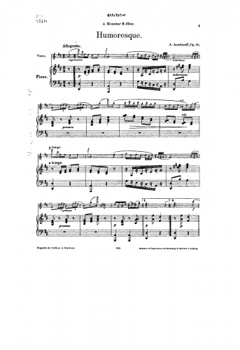 Yanshinov - Humoreske, Op. 28