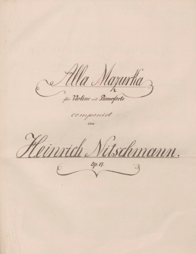 Nitschmann - Alla Mazurka, Op. 17