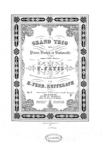 Kufferath - Piano Trio, Op. 9