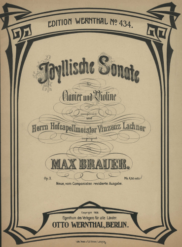 Brauer - Idyllische Sonate - Scores and Parts