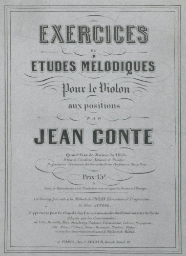 Conte - Exercices et Ãtudes mélodiques pour le Violon - Score