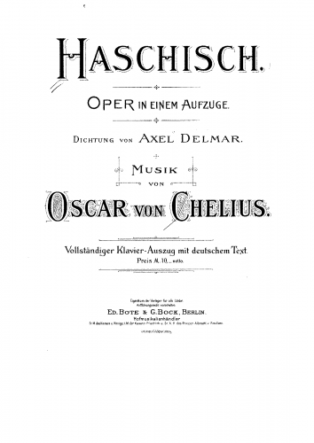Chelius - Haschisch - Vocal Score - Score