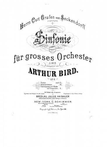 Bird - Symphony - For Piano 4 hands (Composer) - Score