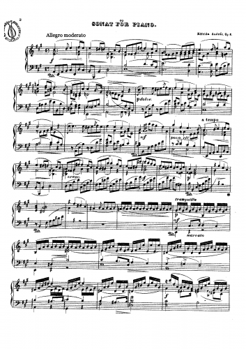 Andrée - Piano Sonata - Score