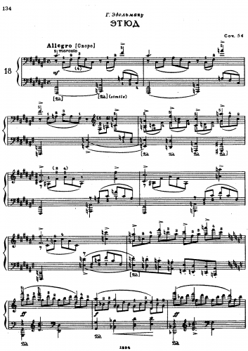Blumenfeld - Etude, Op. 54 - Score