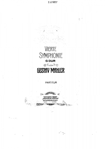 Mahler - Symphony No. 4 - Score