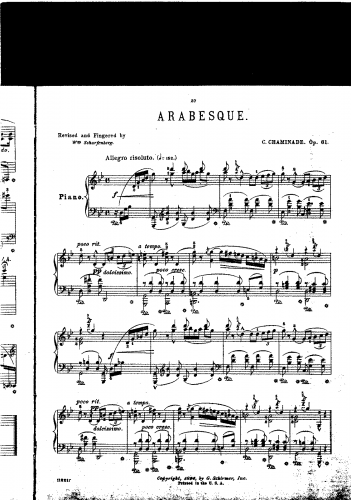 Chaminade - Arabesque No. 1, Op. 61 - Score