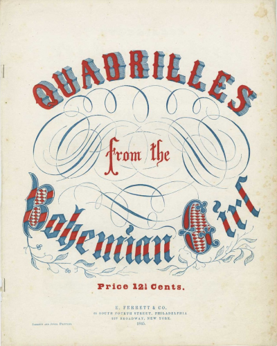 Balfe - The Bohemian Girl - Quadrilles For Piano solo - Score