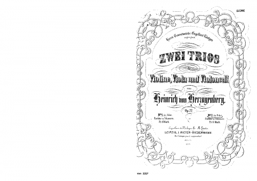 Herzogenberg - 2 String Trios, Op. 27 - No. 2 in F major - Score