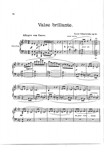 Scharwenka - Valse Brillante, Op. 13 - Score
