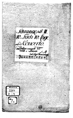 Geminiani - Six Concertos - Concerto No. 1 in D major (1732 version)