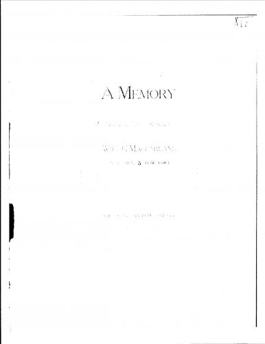 Macfarlane - A memory - Score
