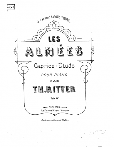 Ritter - Les almées - Piano Score - Score