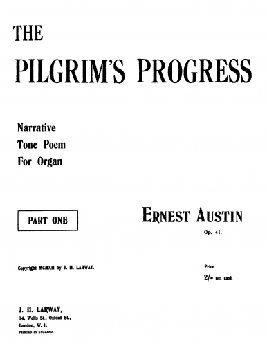 Austin - The Pilgrim's Progress, Op. 41