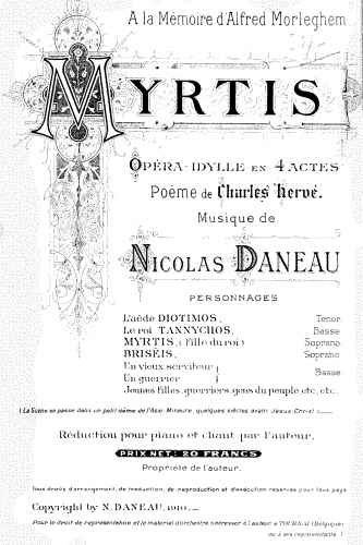 Daneau - Myrtis - Vocal Score - Score