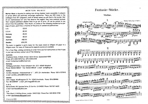 Rabl - Fantasiestücke, Op. 2 - Score