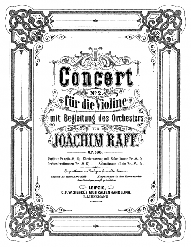 Raff - Violin Concerto No. 2 - For Violin and Piano