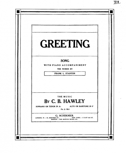 Hawley - Greeting - Score