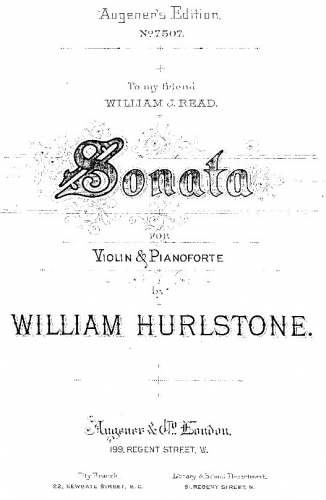 Hurlstone - Violin Sonata - Score