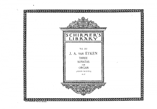 Eijken - 3 Organ Sonatas - Score