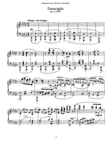 Dohnányi - Passacaglia, Op. 6 - Score