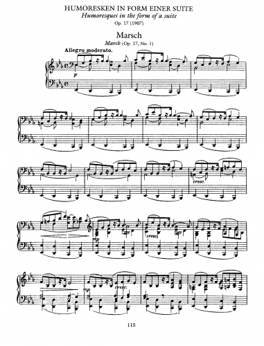 Dohnányi - Humoresken in Form einer Suite, Op. 17 - Piano Score - Score