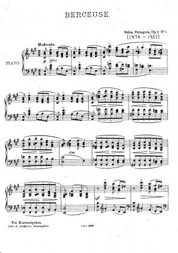 Palmgren - 3 Piano Pieces - Score
