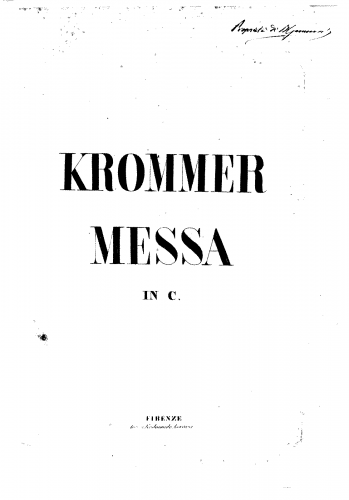 Krommer - Mass in C major - Score