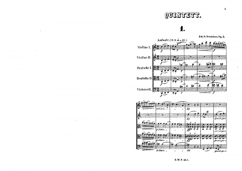 Svendsen - String Quintet, Op. 5 - Score