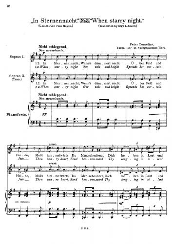Cornelius - In Sternennacht - Score