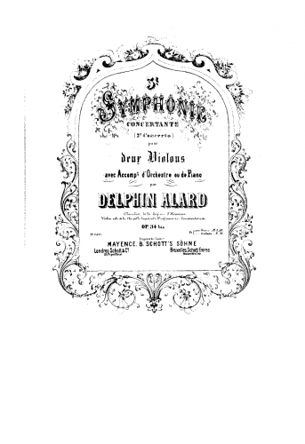 Alard - Symphonie Concertante No. 3 - For 2 Violins and Piano - Violin 1 part