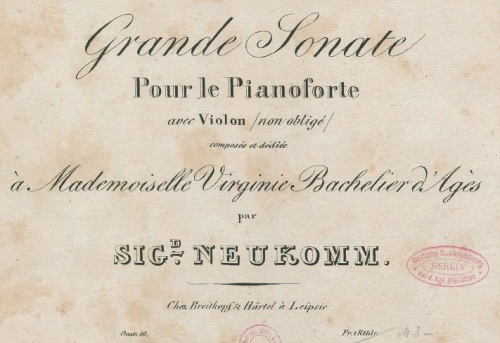 Neukomm - Piano Sonata, Op. 16 - Piano Part