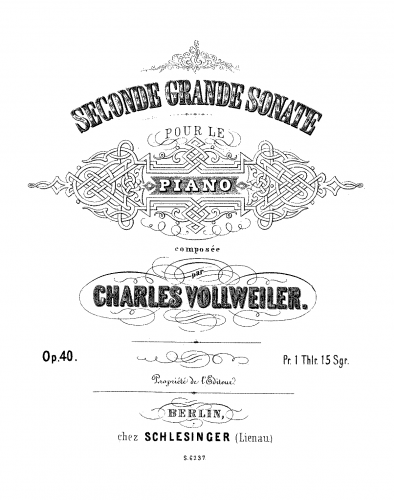 Vollweiler - Piano Sonata No. 2 - Score