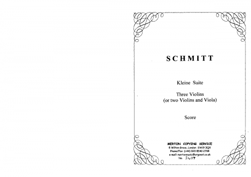 Schmitt - Kleine Suite - Scores - Score