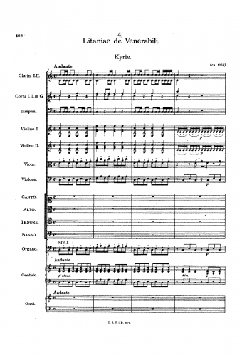 Mozart - Litaniae de venerabili altaris Sacramento - Full Score - Score