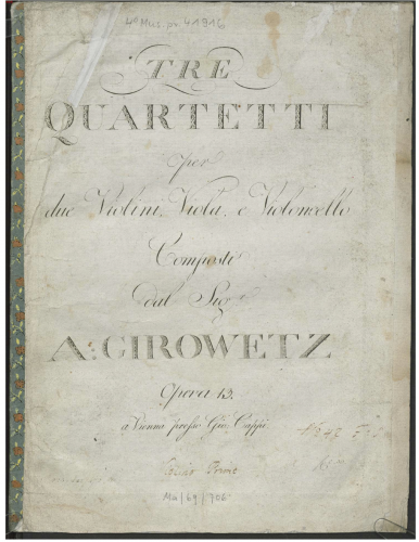 Gyrowetz - 3 String Quartets