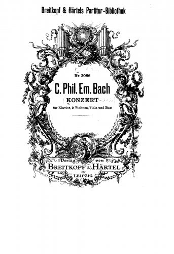 Bach - Harpsichord Concerto, Wq.23 - Score